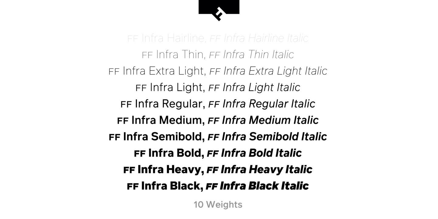 Пример шрифта FF Infra Extra Light